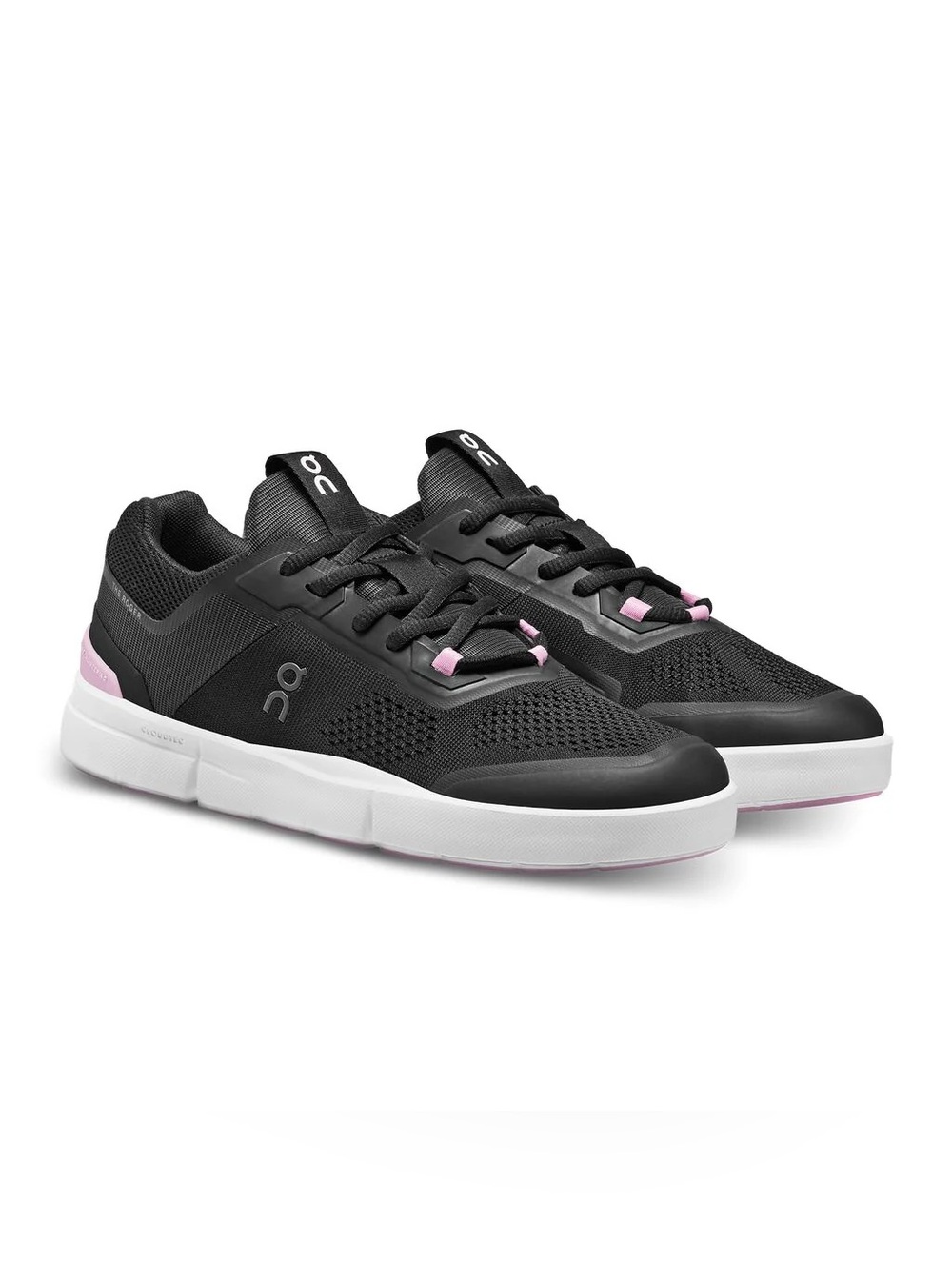 On Running Black Sneakers with Light Pink Highlights